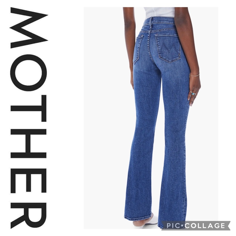 MOTHER The Outsider Sneak Mid Rise Bootcut Jeans in Dark and Stormy Night Sz 26